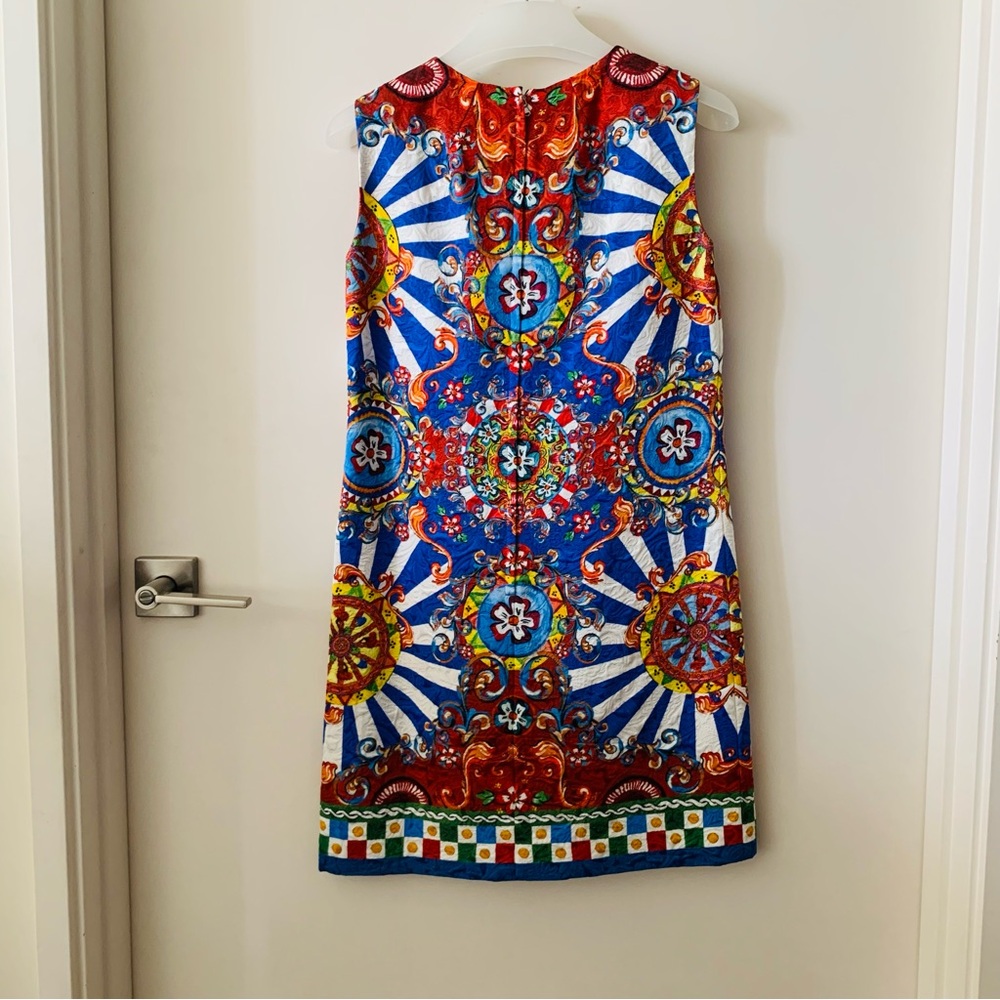 Dolce & Gabbana Majolica Print Mini Dress Size 36 XS Multicolor Sicily Italy - Picture 5 of 11